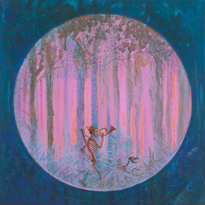 Paweł Dunal "Hunter" 2016 oil, canvas; 30 x 30 cm